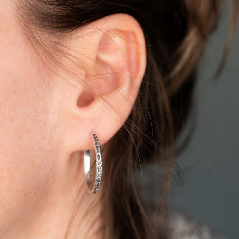 Unique Silvery Hoop Earrings