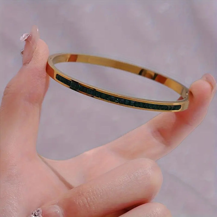 Gyllene grönt armband
