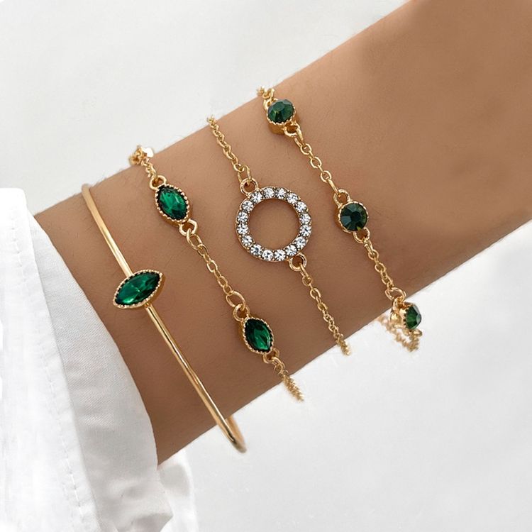 Tidlöst grönt armbandsset