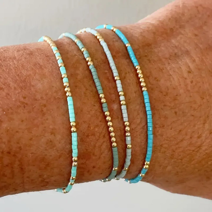 Chic Bohemian Turkos Pärlarmband Set
