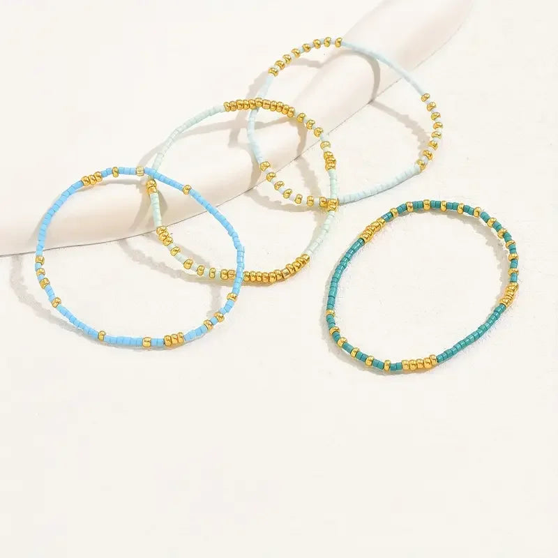 Chic Bohemian Turkos Pärlarmband Set