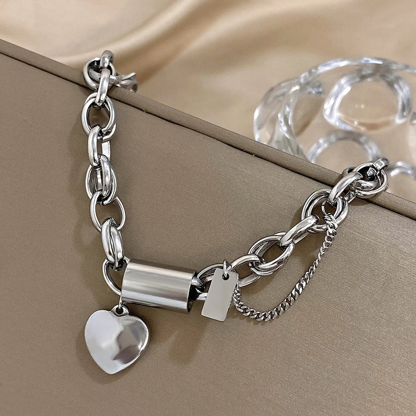 Tidlöst Chunky Armband i Vit Guld